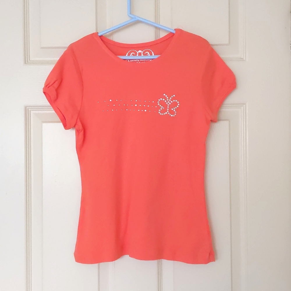 NWOT The Children's Place 100% Cotton ShortSleeve Tee w/crystal butterfly/design